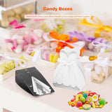 HULIANFU Originality 50pcs Bride Groom Dresses Beautiful Candy Box Wedding Favor Bag Fine Workmanship DIY for Event Party Decors