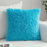 HULIANFU Solid Soft Fluffy Cushion Cover Decorative Sofa Pillow Cover Home Pillowcase White Pink Gray Shaggy Fur Cushion Cover 43x43cm