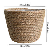 HULIANFU Straw Weaving Flower Plant Basket Grass Planter Basket Indoor Outdoor Flower Pots Cover Plant Containers for Plantable Plants FU