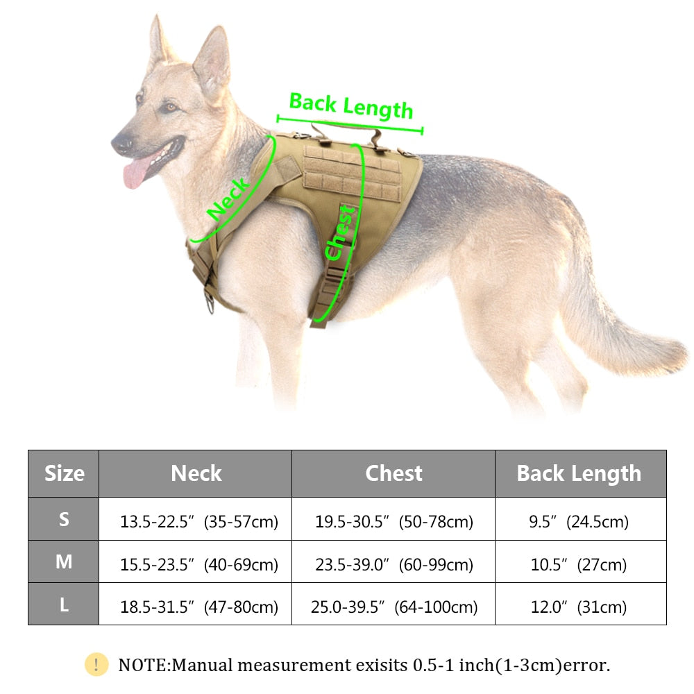 HULIANFU Tactical Dog Harness Pet Military Training Dog Vest German Shepherd Dog Harness Molle Vest For Medium Large Dogs
