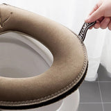 HULIANFU Universal Toilet Seat Cover Winter Warm Soft WC Mat Bathroom Washable Removable Zipper With Flip LidHandle Waterproof Household