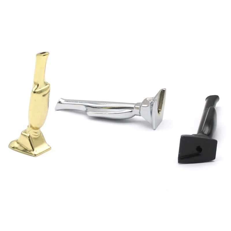 HULIANFU Stainless steel Mini Golden Man trophy pipe Snuff Snorter Sniff Metal Tube smoke Vacuum Sniffer Exquisite cigarette filter