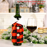 HULIANFU   Xmas Wine Bottle Dust Cover Noel Navidad Christmas Decoration for Home Dinner Decor Christmas Gift Tree Ornament New Year 2023
