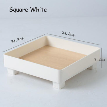 HULIANFU Storage Tray Home Decor Organizer Decorations Trays Candle Holder Wooden Tray for Perfume Vanity Coffee Table Food Plates