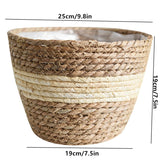 HULIANFU Straw Weaving Flower Plant Basket Grass Planter Basket Indoor Outdoor Flower Pots Cover Plant Containers for Plantable Plants FU