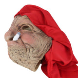 HULIANFU Realistic Halloween Headgear Smoking Old Lady Man Face Cover Latex Head Wear for Halloween Funny Party Cosplay Props Masks