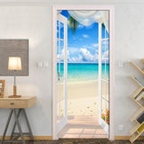 HULIANFU  PVC Self-Adhesive Waterproof Door Sticker Modern 3D Abstract Line Mural Wallpaper Living Room Study Home Decor Art Door Poster