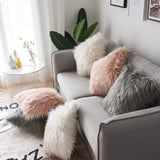 HULIANFU Soft Fur Plush Cushion Cover Home Decor Pillow Covers Living Room Bedroom Sofa Decorative Pillowcase 45x45cm Shaggy Fluffy Cover