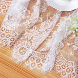 HULIANFU Luxury lace black white Embroidery bed Table Runner flag cloth cover kitchen Christmas Party tablecloth Wedding decor 36*300cm