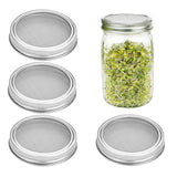 HULIANFU Stainless Steel Sprouting Jar Lids Home Garden Seed Sprouting Germinator Seed Sprouter Germination Grow Cover Strainer Lids