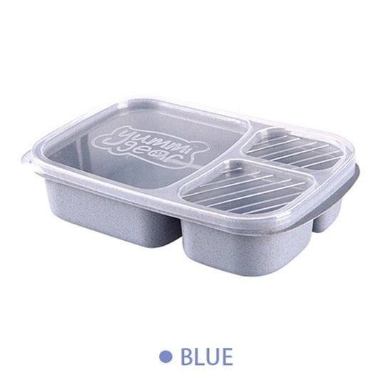 HULIANFU Separate lunch box Portable Bento Box Lunchbox Leakproof Food Container Microwave oven Dinnerware for Students