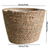 HULIANFU Straw Weaving Flower Plant Basket Grass Planter Basket Indoor Outdoor Flower Pots Cover Plant Containers for Plantable Plants FU