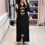 Turkish Dress Elegant Maxi Dresses Muslim African A Line Women Robe Plain Casual Femme Vestiods Office Retro Long Dress