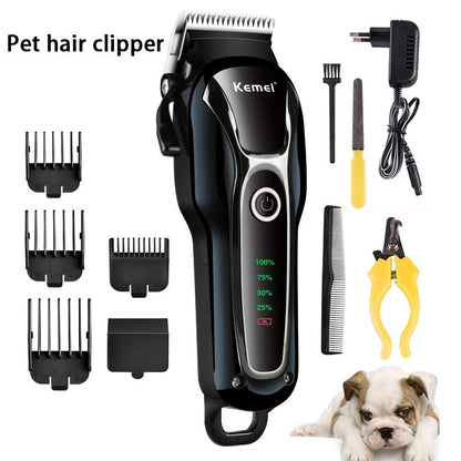 HULIANFU Rechargeable Professional Dog Hair Trimmer For Cat  Low-Noise Electrical Hair Clipper Grooming Shaver Cut Machine Set 100-240v