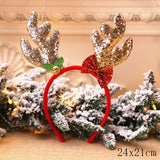 HULIANFU 2023 Christmas Headbands Santa Tree Elk Antlers Headband Kids Adult Headwear Reindeer Ornaments Christmas Decorations Party Cosplay