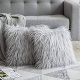 HULIANFU Soft Fur Plush Cushion Cover Home Decor Pillow Covers Living Room Bedroom Sofa Decorative Pillowcase 45x45cm Shaggy Fluffy Cover