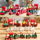 HULIANFU Merry Christmas Wooden Train Ornament Christmas Decoration For Home Santa Claus Gift Natal Navidad Noel  New Year Xmas Decor