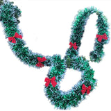 HULIANFU New 2M Christmas Garland Home Party Wall Door Decor Christmas Tree Ornaments Tinsel Strips with Bowknot Party Supplies U3