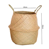 HULIANFU Straw Weaving Flower Plant Basket Grass Planter Basket Indoor Outdoor Flower Pots Cover Plant Containers for Plantable Plants FU