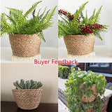 HULIANFU Straw Weaving Flower Plant Basket Grass Planter Basket Indoor Outdoor Flower Pots Cover Plant Containers for Plantable Plants FU