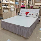 HULIANFU Pleated Bed Skirt Single and Double Dustproof  Cover Surrounding ding Plain Elastic Band  Apron