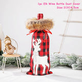 HULIANFU   Xmas Wine Bottle Dust Cover Noel Navidad Christmas Decoration for Home Dinner Decor Christmas Gift Tree Ornament New Year 2023