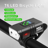 HULIANFU T6 LED Bicycle Light Front USB Rechargeable MTB Mountain Bicycle Lamp 1000LM Bike Headlight Cycling Flashlight Bike Accessories
