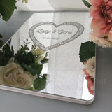HULIANFU Wedding Guest Book Personalized Guestbook Signature Decor Engrave Carve Mirror Blank Favor Gifts Party White Cover Gift  G026