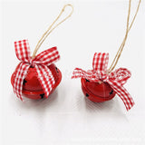 HULIANFU 2023 6pcs Christmas Metal  Jingle Bell with Bowknot Hemp Rope Pendant for Christmas Tree Ornament Decoration Fashion Accessories