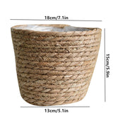 HULIANFU Straw Weaving Flower Plant Basket Grass Planter Basket Indoor Outdoor Flower Pots Cover Plant Containers for Plantable Plants FU