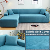 HULIANFU Thick Elastic Sofa Cover Slipcover for Living Room Stretch Polar Fleece Armchair Cover 1/2/3/4 Seater L Shape Corner Sofa Covers