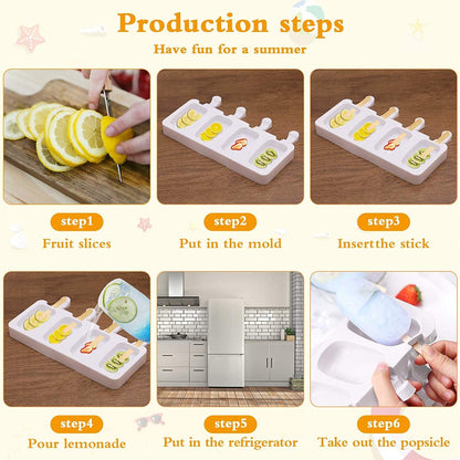 HULIANFU Silicone Ice Cream Mold Magnum Silicone Mold DIY Fruit Juice Ice Pop Cube Maker Ice Tray kitchen Baking Accessorie Popsicle Mold