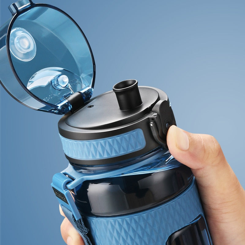 HULIANFU UZSPACE Sports Water Bottles Gym Leak-proof Drop-proof Portable Shaker Outdoor Travel Kettle Plastic Drink Water Bottle BPA Free