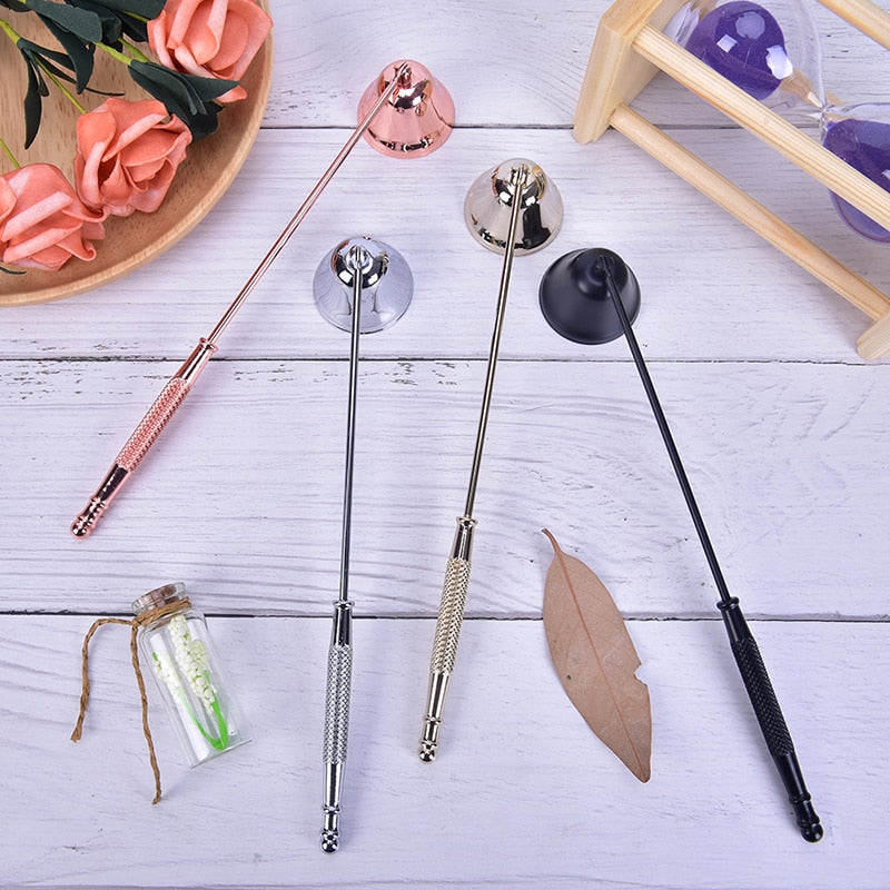 HULIANFU Wedding Candle Fire Extinguisher Stainless Steel Candles Wick Trimmer Oil Lamp Scissor Cutter Bell Shaped Scented Candle Snuffer