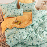 HULIANFU Orange Bedding Set Girls Boys Bed Linen Sheet Plaid Duvet Cover 240x220 Single Double Queen King Quilt Covers Sets Bedclothes