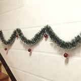 HULIANFU New 2M Christmas Garland Home Party Wall Door Decor Christmas Tree Ornaments Tinsel Strips with Bowknot Party Supplies U3