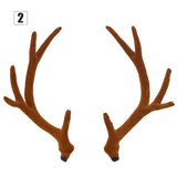 HULIANFU 2023 2pcs Simulation Antlers Headwear Headband Flocking Artificial Sika Deer Antlers DIY Accessories for Christmas Party Supplies
