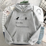 Cartoon Dinosaur Letter Print Hoodies Women Hooded Oversize Pullovers Harajuku Warm Kawaii Female Loose Streetwear Sweatshirts