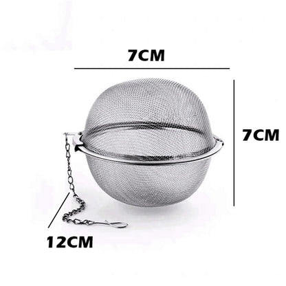 HULIANFU Stainless Steel Cooking Spices Infuser Fine Mesh Loose Tea Herbal Strainer Filter with Extended Chain Kitchen Seasoning Balls