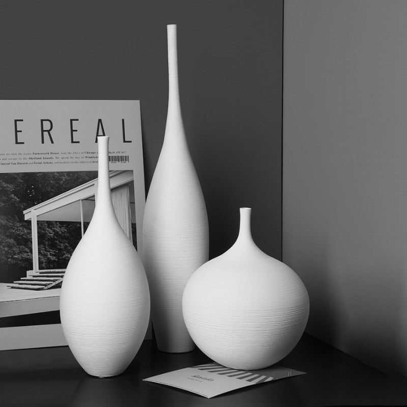 HULIANFU Simple Nordic Style Vases Handmade Art Zen Vases High-Quality Luxury Bedside Restaurant Decorations TV Cabinet