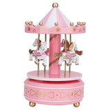 HULIANFU Merry-Go-Round Music Boxes Wind Up Wooden Horse Roundabout Carousel Musical Box Kid Birthday Christmas Gift Christmas Home Decor