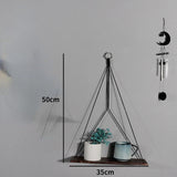 HULIANFU Macrame Shelves for Bedroom &amp; Plant Boho Home Decor Christmas Decoration Wooden Wall Shelf Candle Holder Floating Shelves Gift