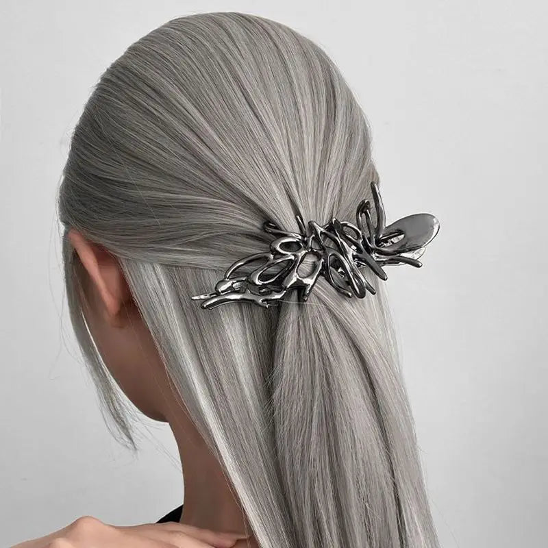 hulianfu Luxury Hollow Out Metal Hair Claw For Women Girls Geometric Hair Crab Female Vintage Bowknot Catch Clip Fashion  y2k Accessories