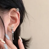 hulianfu Fashion Design Korean Delicate Zircon Butterfly Clip Earrings Women Elegant Pearl No Piercing Cartilage Ear Jewelry