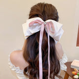 hulianfu Korean Fashion Fabric Bowknot Rhinestone Heart Hair Clip Claw Headwear For Women Back of Head Spring Clip Jewelry