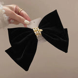 hulianfu Korean Trendy Elegant Winter Bowknot Hair Clips For Women Velvet Barrettes Wedding Party Headwear Accessories Jewelry