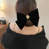 hulianfu Korean Trendy Elegant Winter Bowknot Hair Clips For Women Velvet Barrettes Wedding Party Headwear Accessories Jewelry