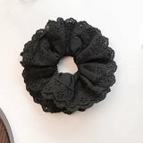 hulianfu Oversized Lace French Hair Scrunchie For Women Elastic Ponytail  Donut Ponytail Holder Headbands Elastic Hair Accessories