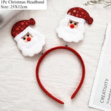 HULIANFU 2023 LuanQI Christmas Headbands for Children Adult Hair Band Red Christmas Santa Claus Snowman Antlers Headband Xmas Decoration Gifts