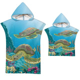 HULIANFU Sea Animals Hooded Beach Towel for Adult Kids Super Soft Childrens Beach Bath Towel Outdoor Poncho Bathrobe Towels